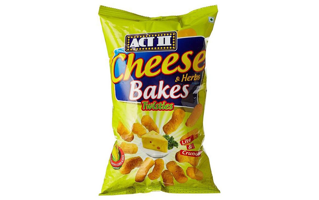 Act II Cheese & Herbs Bakes Twisties Lite & Crunchy   Pack  110 grams